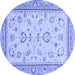 Round Oriental Blue Modern Rug, abs2636blu