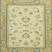 Square Machine Washable Abstract Brass Green Rug, wshabs2636