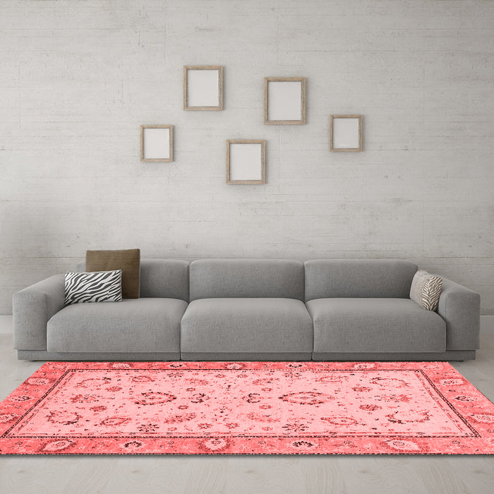 Modern Red Washable Rugs