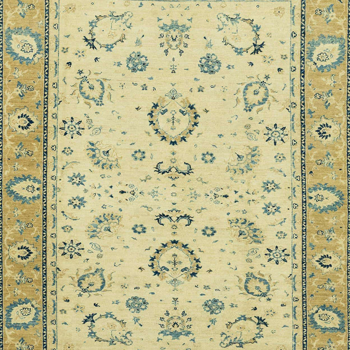 Machine Washable Abstract Brass Green Rug, wshabs2636