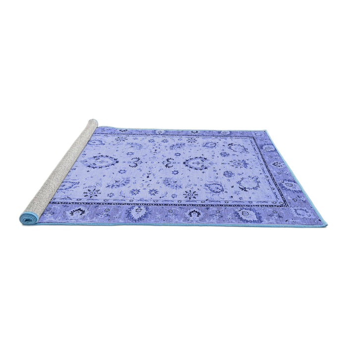Sideview of Machine Washable Oriental Blue Modern Rug, wshabs2636blu