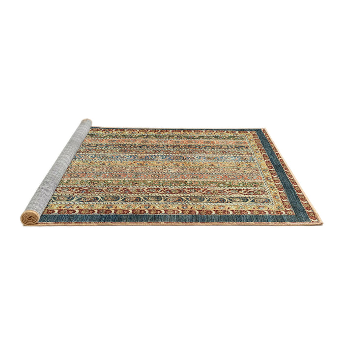 Sideview of Machine Washable Abstract Brown Sugar Brown Rug, wshabs2637