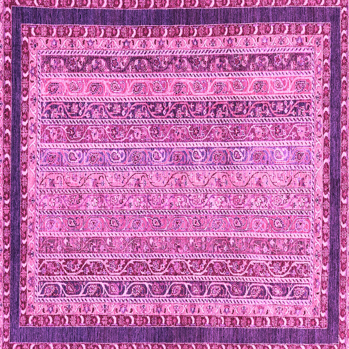 Square Machine Washable Oriental Pink Modern Rug, wshabs2637pnk