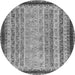 Round Oriental Gray Modern Rug, abs2637gry