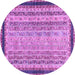 Round Machine Washable Oriental Purple Modern Area Rugs, wshabs2637pur