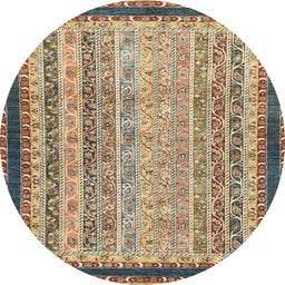 Round Abstract Brown Oriental Rug, abs2637