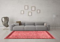 Machine Washable Oriental Red Modern Rug, wshabs2637red