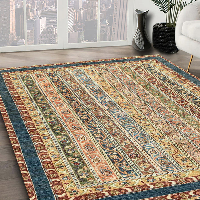 Machine Washable Abstract Brown Sugar Brown Rug in a Family Room, wshabs2637