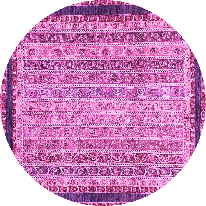 Round Oriental Pink Modern Rug, abs2637pnk