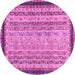 Round Oriental Pink Modern Rug, abs2637pnk