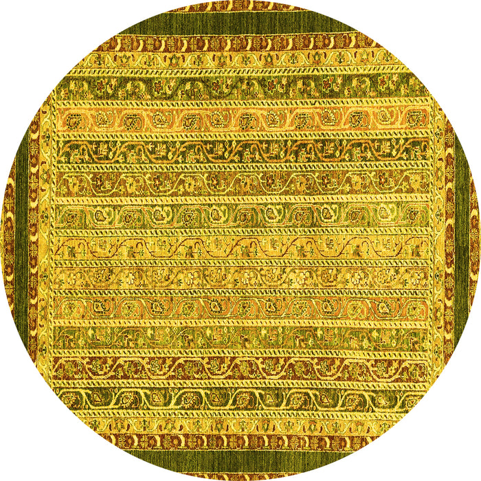 Round Oriental Yellow Modern Rug, abs2637yw