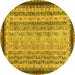 Round Oriental Yellow Modern Rug, abs2637yw