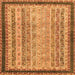 Square Machine Washable Oriental Orange Modern Area Rugs, wshabs2637org