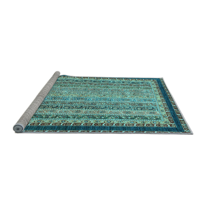 Sideview of Machine Washable Oriental Light Blue Modern Rug, wshabs2637lblu