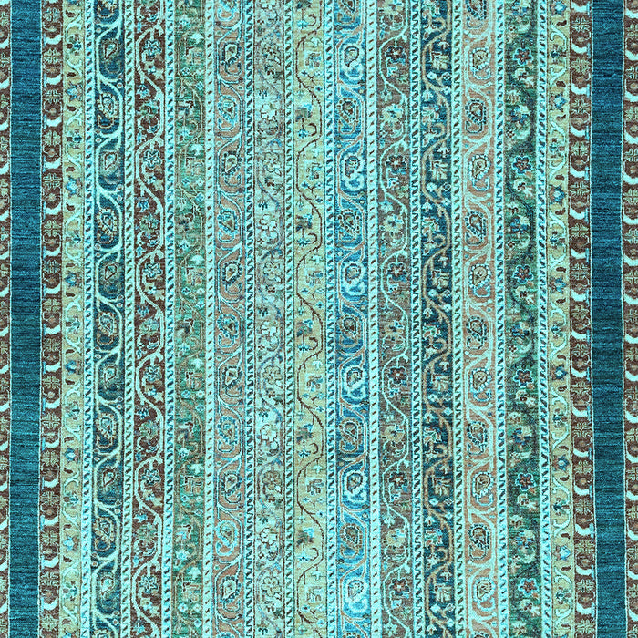 Machine Washable Oriental Light Blue Modern Rug, wshabs2637lblu