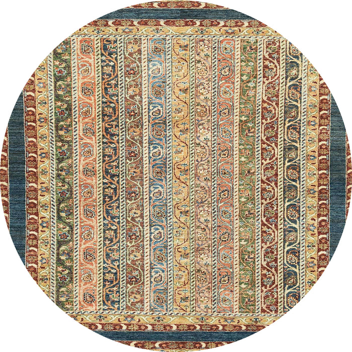 Round Machine Washable Abstract Brown Sugar Brown Rug, wshabs2637