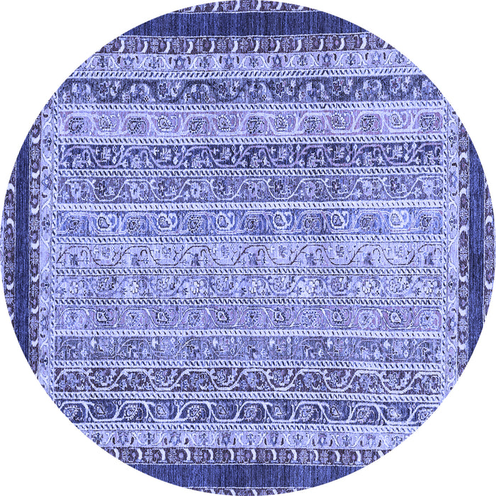 Round Oriental Blue Modern Rug, abs2637blu