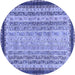 Round Oriental Blue Modern Rug, abs2637blu