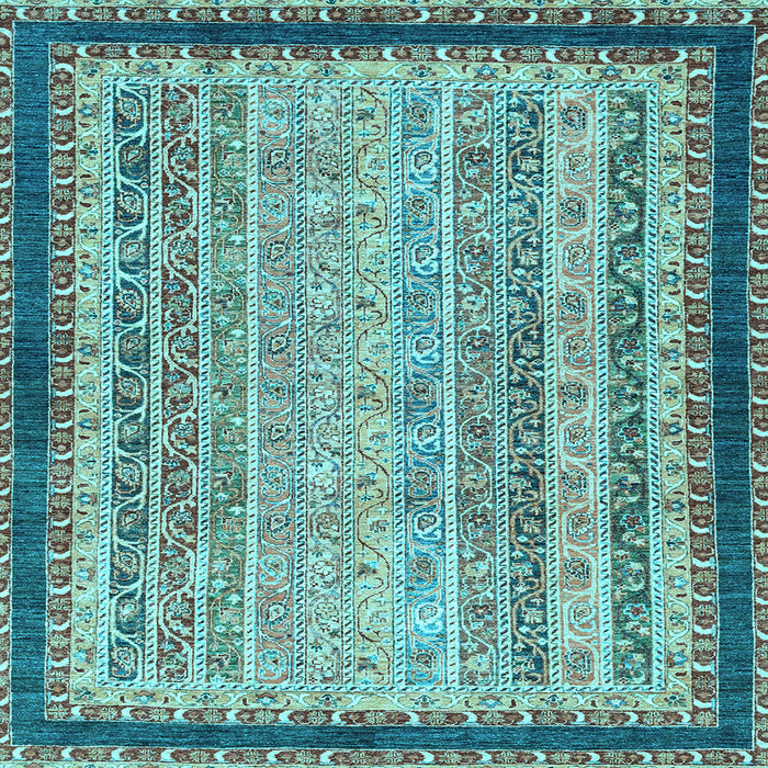 Square Oriental Light Blue Modern Rug, abs2637lblu