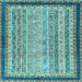 Square Oriental Light Blue Modern Rug, abs2637lblu