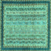 Square Oriental Turquoise Modern Rug, abs2637turq