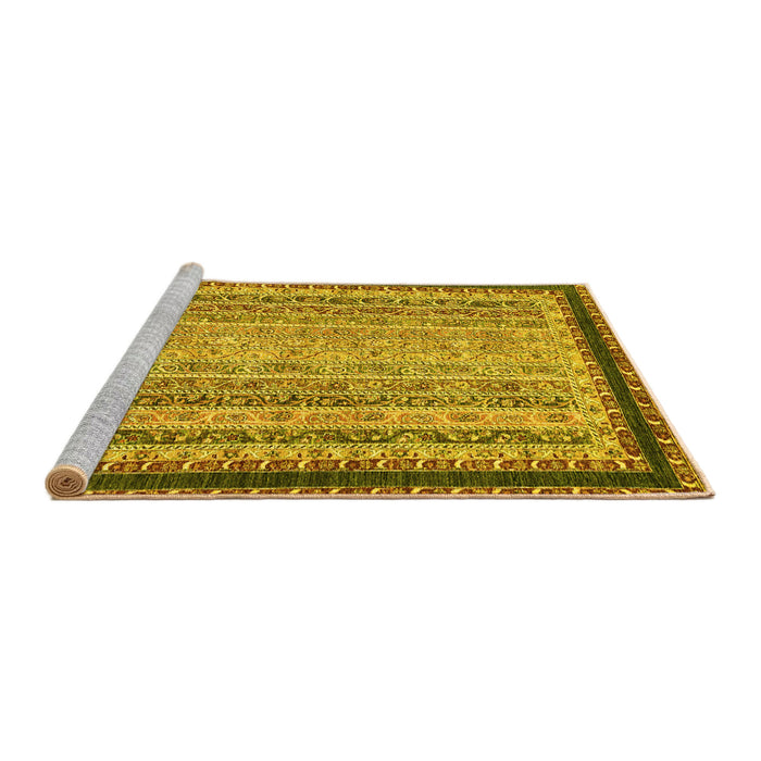 Sideview of Machine Washable Oriental Yellow Modern Rug, wshabs2637yw