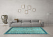 Machine Washable Oriental Light Blue Modern Rug in a Living Room, wshabs2637lblu