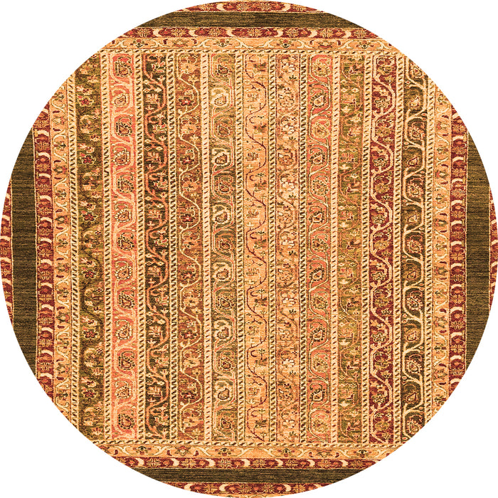 Round Oriental Orange Modern Rug, abs2637org