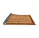 Sideview of Oriental Orange Modern Rug, abs2637org