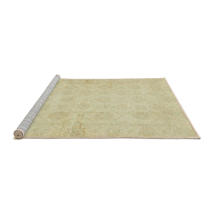 Sideview of Machine Washable Abstract Brown Gold Rug, wshabs2638