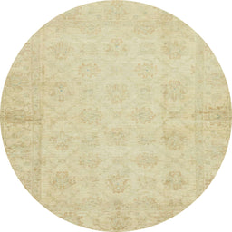 Round Machine Washable Abstract Brown Gold Rug, wshabs2638