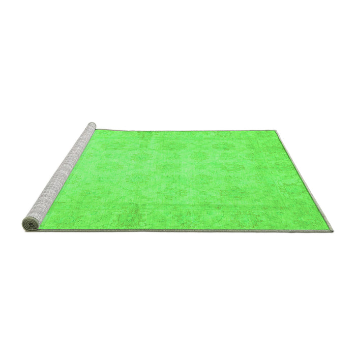 Sideview of Machine Washable Oriental Green Modern Area Rugs, wshabs2638grn