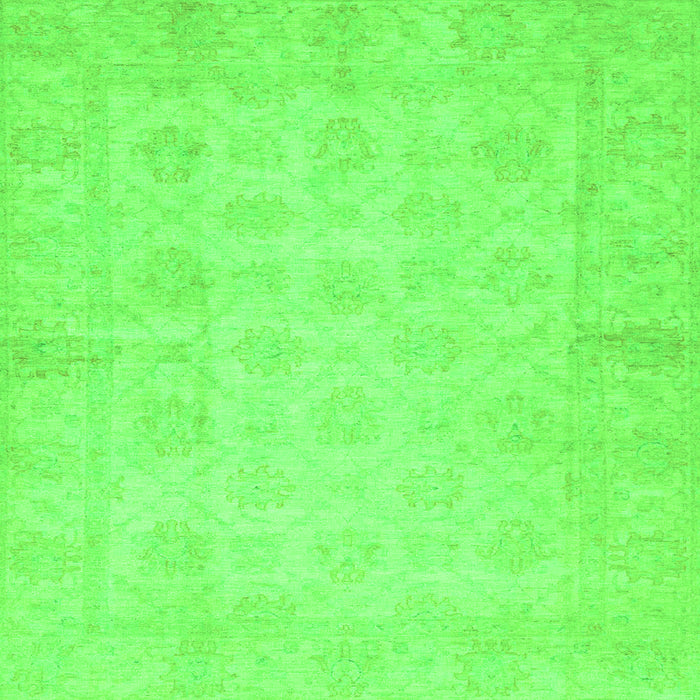 Square Machine Washable Oriental Green Modern Area Rugs, wshabs2638grn