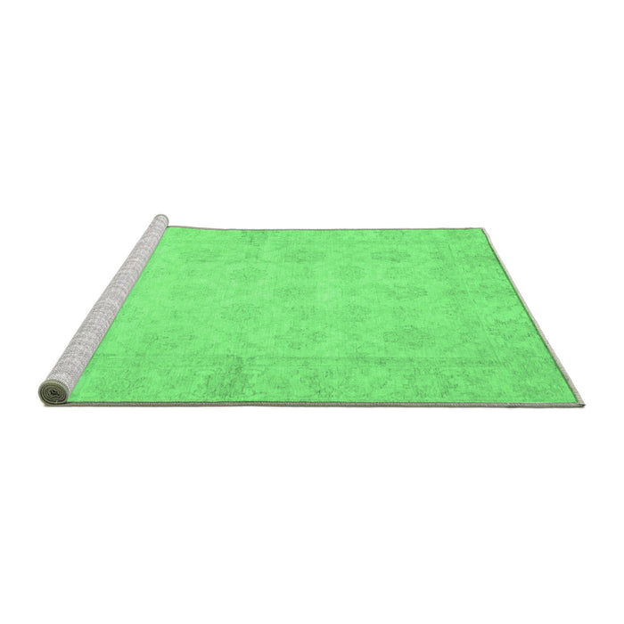 Sideview of Machine Washable Oriental Emerald Green Modern Area Rugs, wshabs2638emgrn