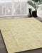 Abstract Brown Gold Oriental Rug in Family Room, abs2638