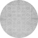 Round Oriental Gray Modern Rug, abs2638gry