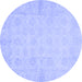 Round Oriental Blue Modern Rug, abs2638blu