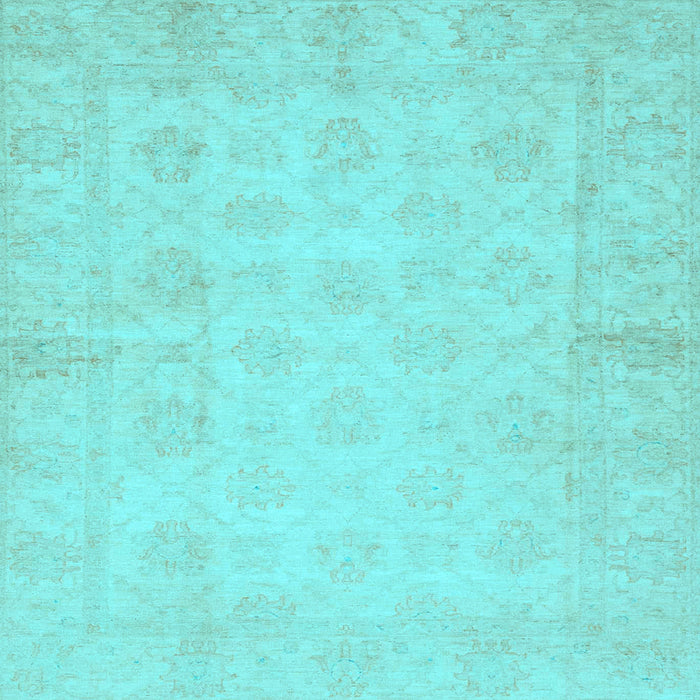 Square Machine Washable Oriental Light Blue Modern Rug, wshabs2638lblu