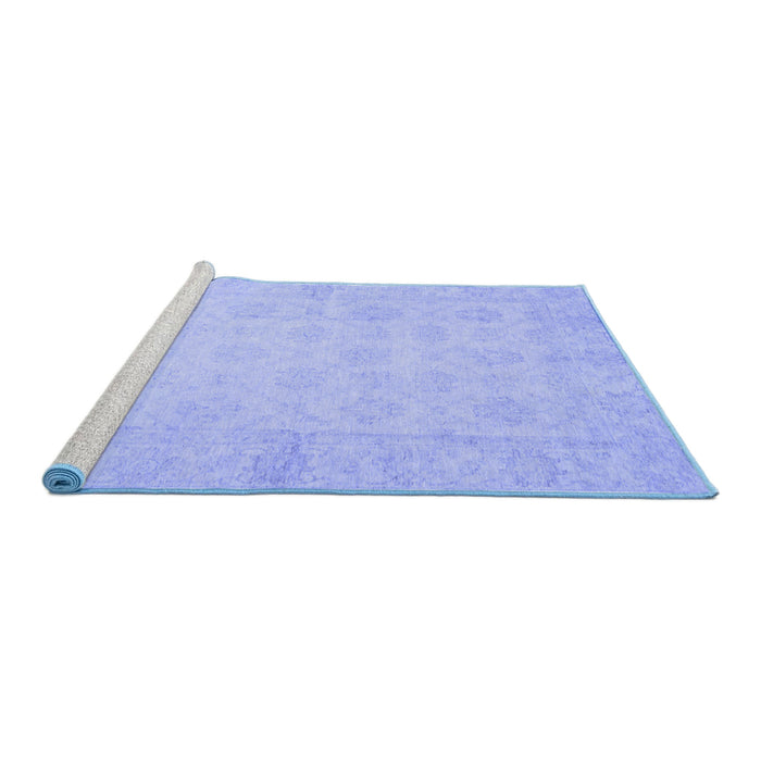 Sideview of Machine Washable Oriental Blue Modern Rug, wshabs2638blu