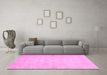 Machine Washable Oriental Pink Modern Rug in a Living Room, wshabs2638pnk