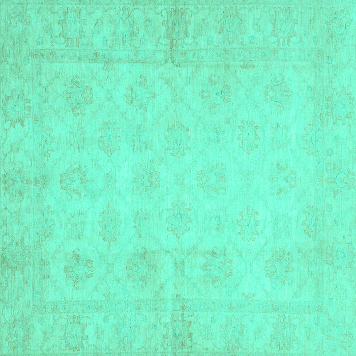 Square Oriental Turquoise Modern Rug, abs2638turq