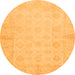 Round Oriental Orange Modern Rug, abs2638org