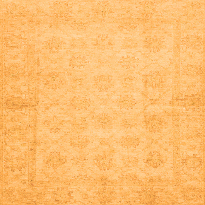 Square Machine Washable Oriental Orange Modern Area Rugs, wshabs2638org