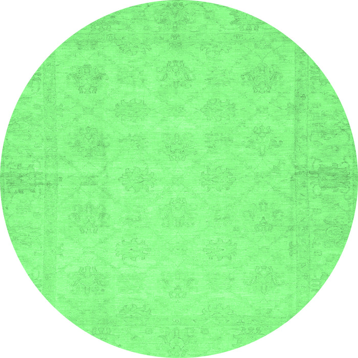 Round Oriental Emerald Green Modern Rug, abs2638emgrn
