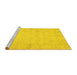 Sideview of Machine Washable Oriental Yellow Modern Rug, wshabs2638yw