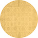 Round Oriental Brown Modern Rug, abs2638brn