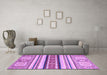 Machine Washable Oriental Purple Modern Area Rugs in a Living Room, wshabs2639pur