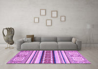 Machine Washable Oriental Purple Modern Rug, wshabs2639pur