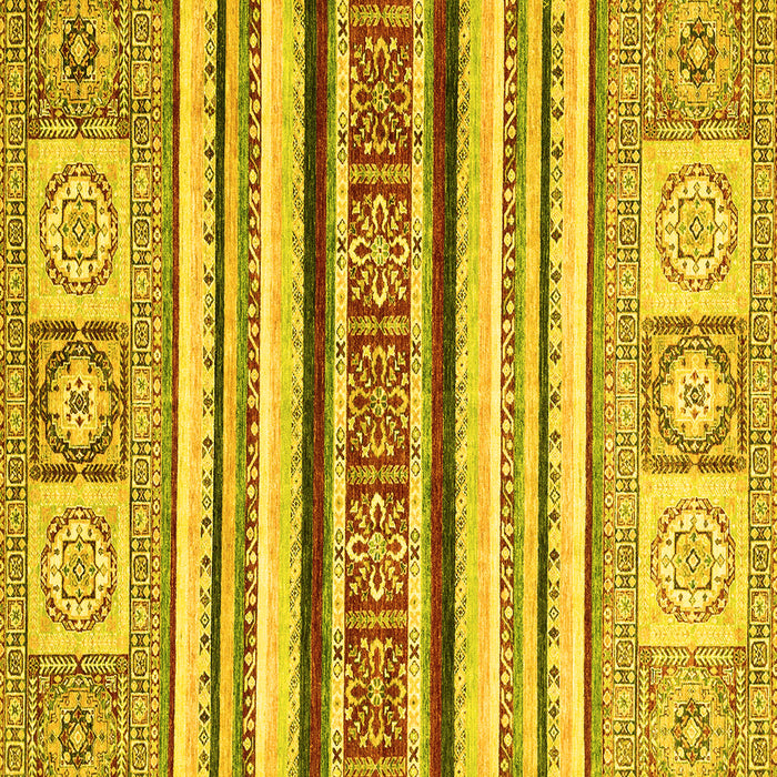 Square Machine Washable Oriental Yellow Modern Rug, wshabs2639yw