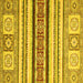 Square Machine Washable Oriental Yellow Modern Rug, wshabs2639yw